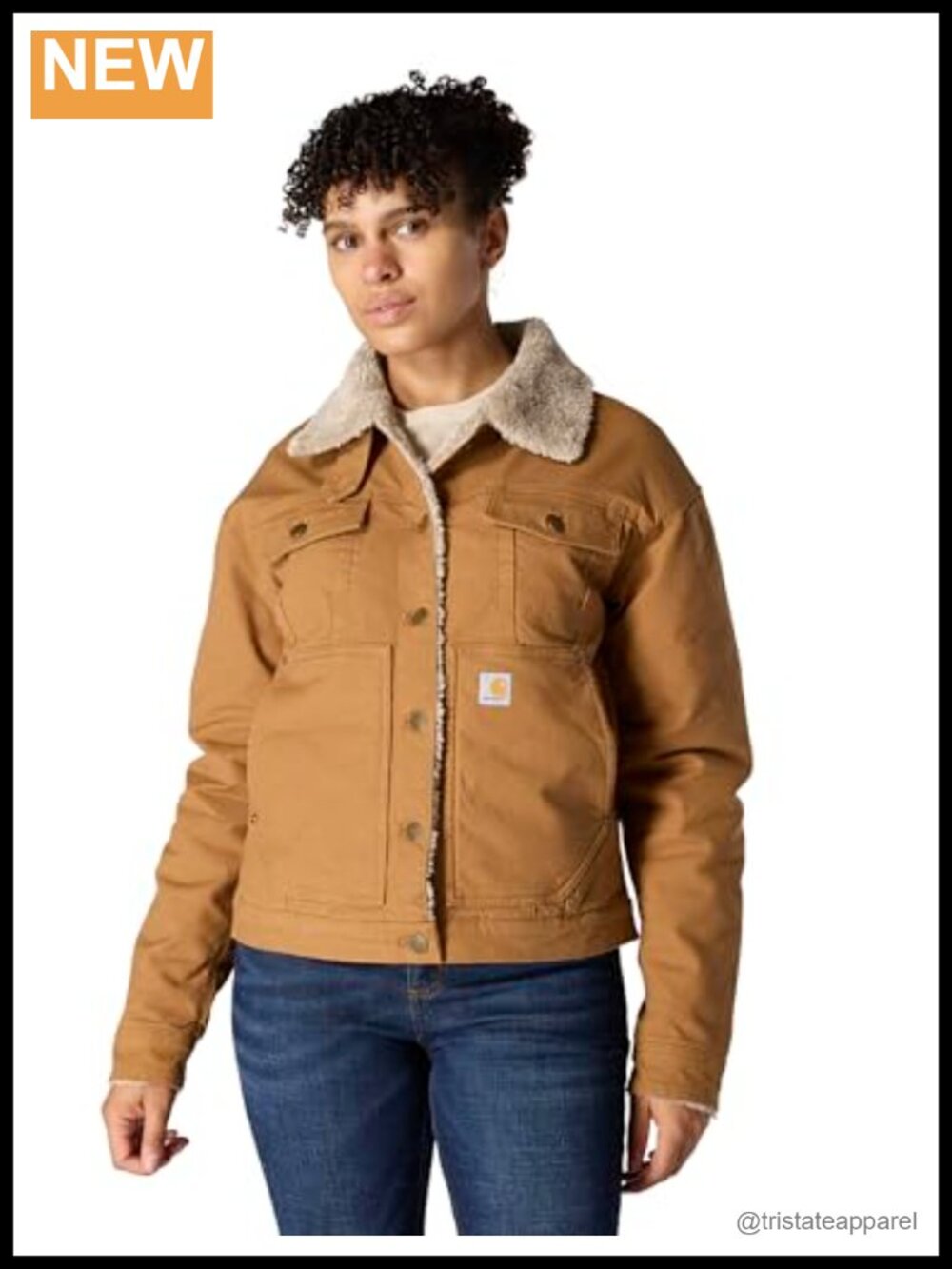 Rugged Flex Loose Fit Canvas Sherpa-Lined Work Jacket